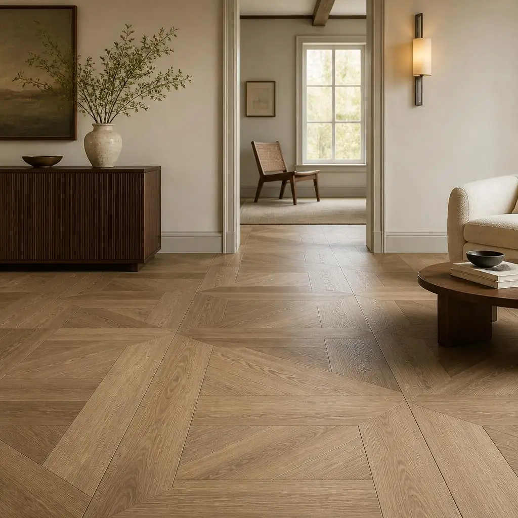 Light natural look luxury vinyl planks in a calm interior